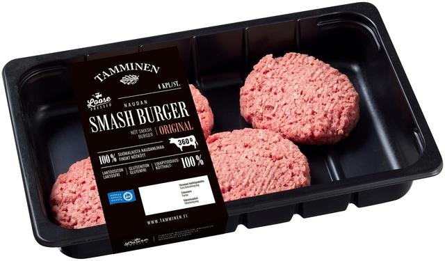 Tamminen naudan Smash burger 4kpl 360g