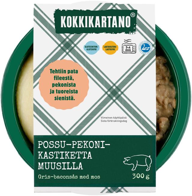 Kokkikartano Possu-pekonikastiketta muusilla 300g