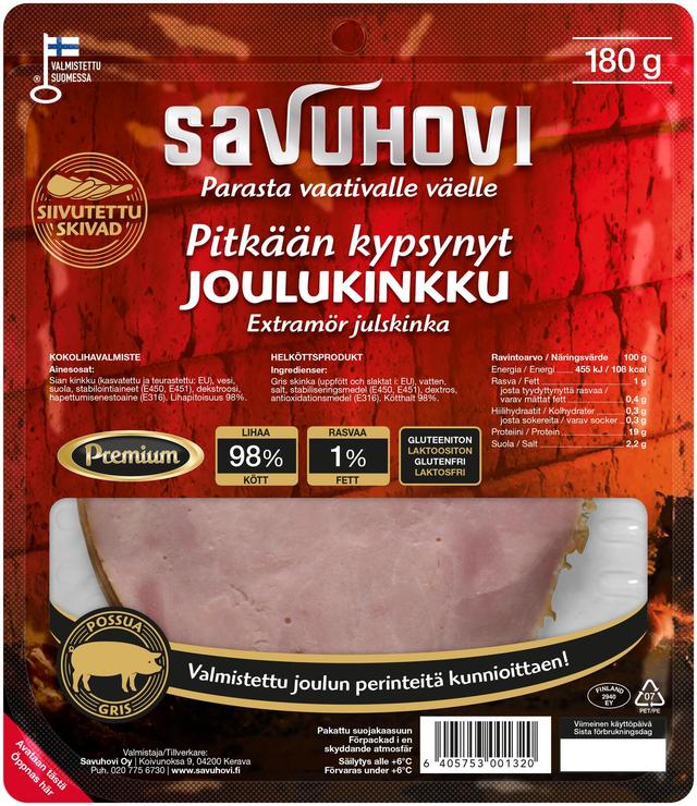 Savuhovi Pitkään kypsynyt joulukinkku 180g