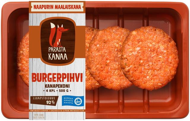 Naapurin Maalaiskanan burgerpihvi kanapekoni 500g