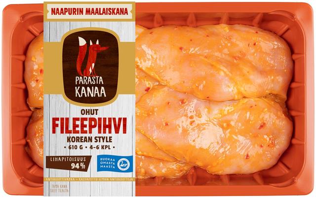 Naapurin Maalaiskanan ohut fileepihvi, korean style 610g