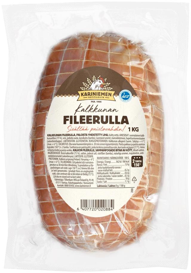 Kariniemen Kalkkunan fileerulla perinteinen 1 kg