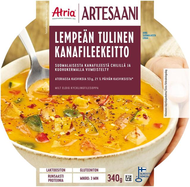 Atria Artesaani Lempeän Tulinen Kanafileekeitto 340g