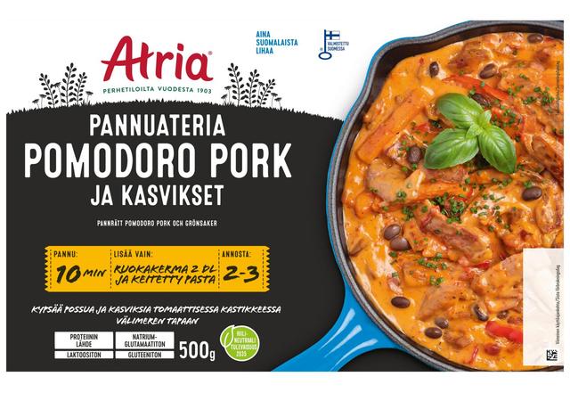 Atria Pannuateria Pomodoro Pork ja Kasvikset 500g