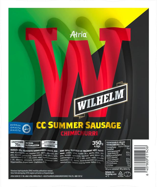 Atria Wilhelm CC Summer Sausage 350g