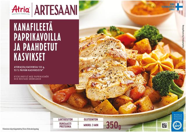 Atria Artesaani Kanafileetä Paprikavoilla ja Paahdetut Kasvikset 350g