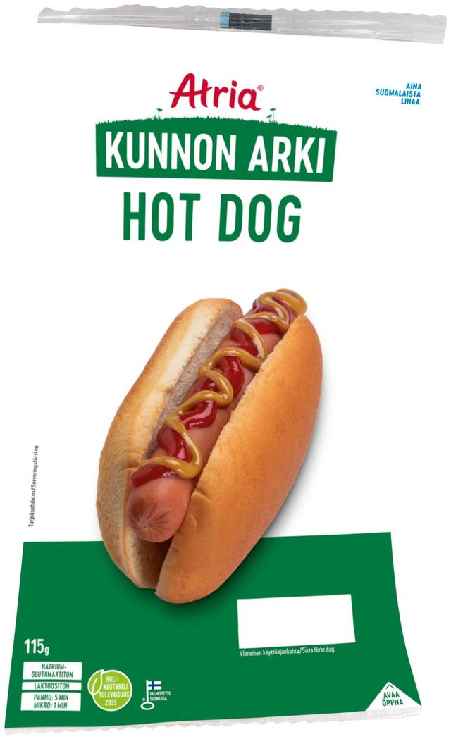 Atria Kunnon Arki Hot Dog 115g