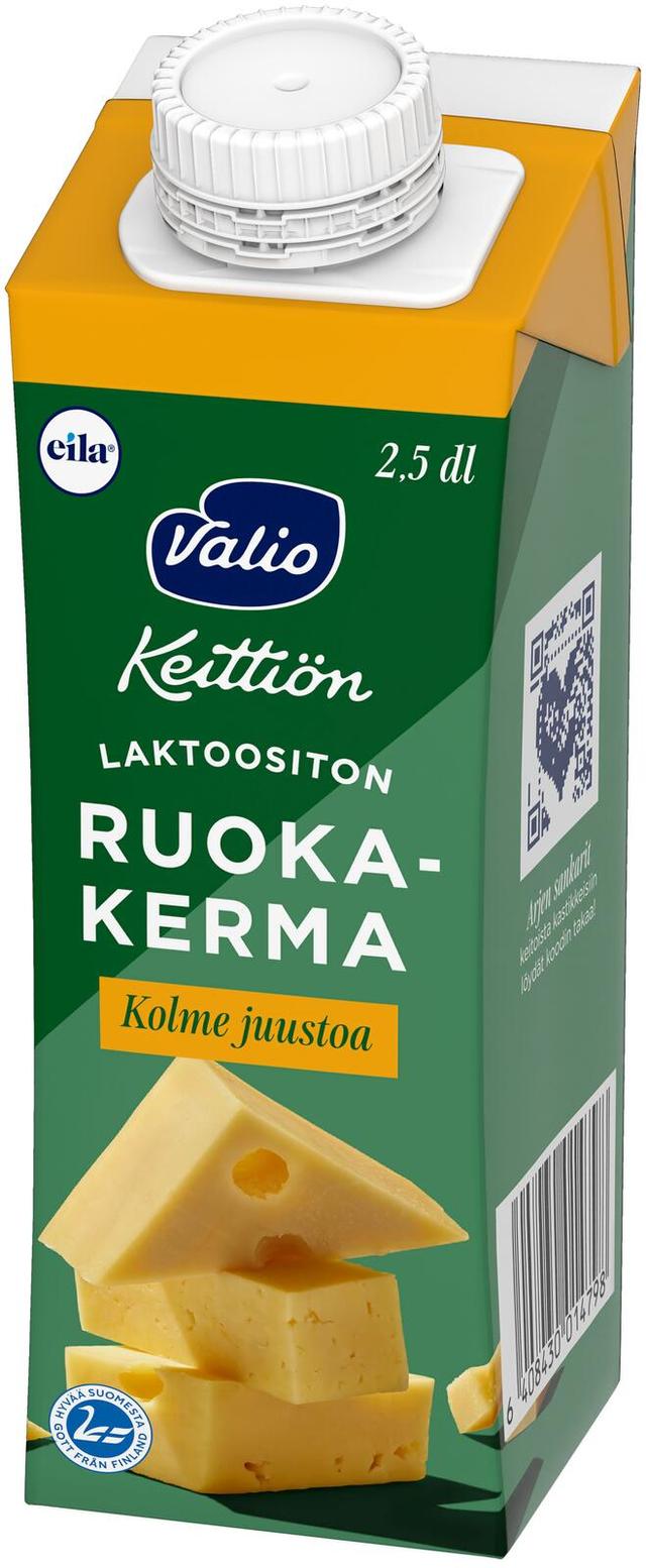 Valio Keittiön ruokakerma 2,5 dl kolme juustoa UHT laktoositon