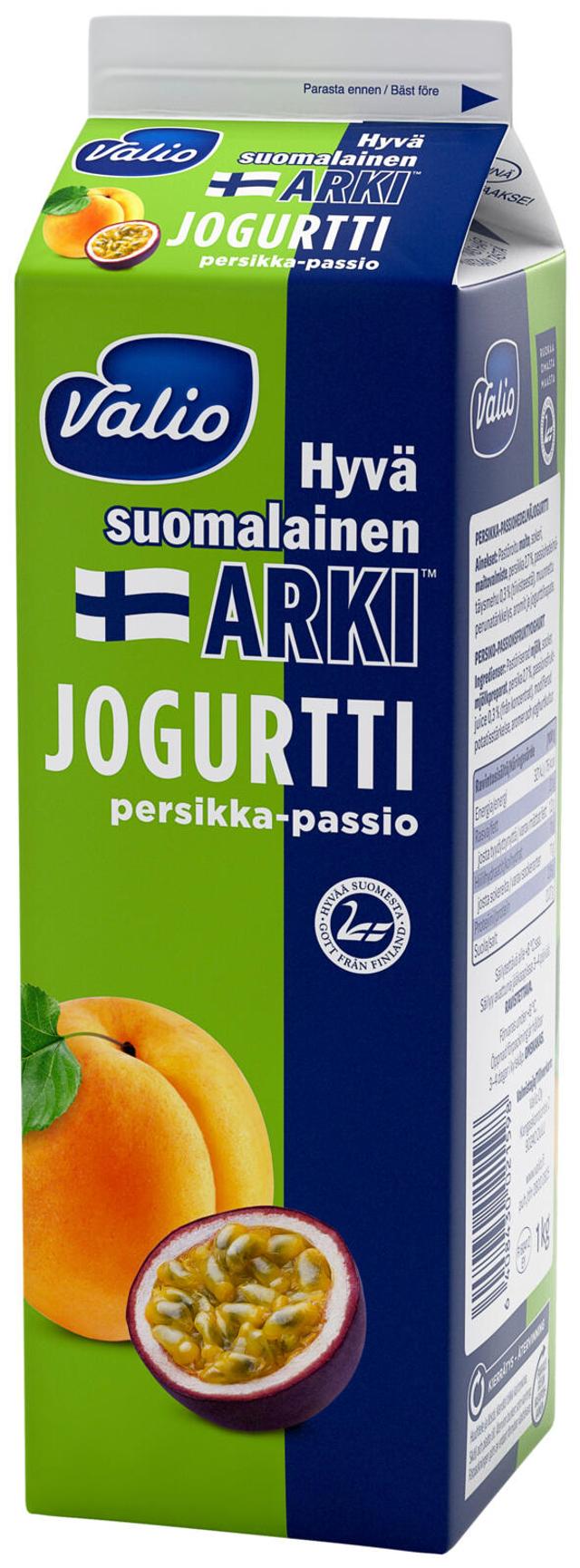 Valio Hyvä suomalainen Arki® jogurtti 1 kg persikka-passion