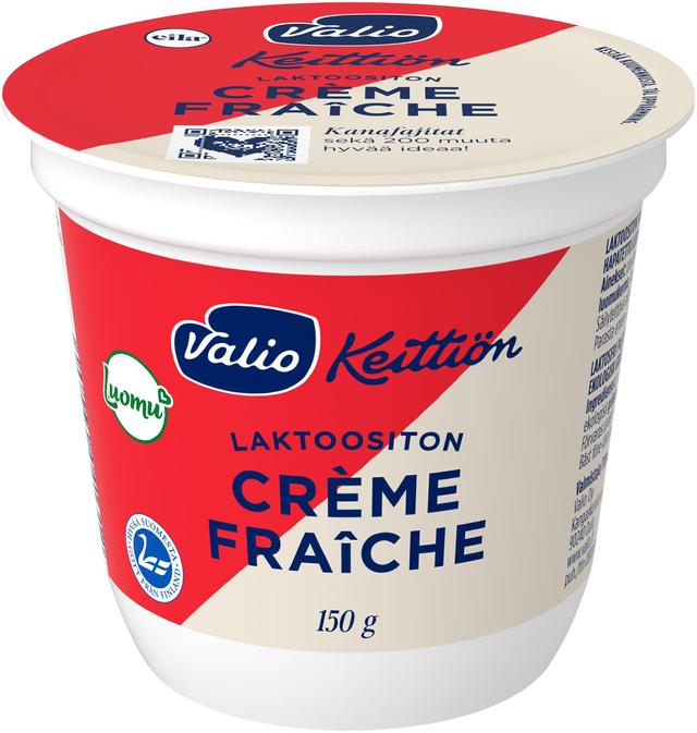 Valio crème fraîche 150 g laktoositon, luomu