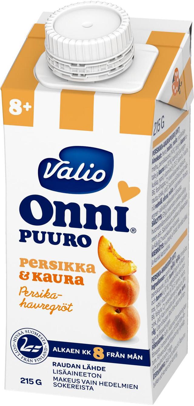 Valio Onni® persikka-kaurapuuro 215 g UHT (alk  8 kk)
