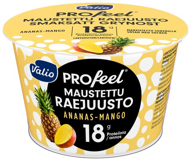 Valio PROfeel® maustettu raejuusto 170 g ananas-mango laktoositon