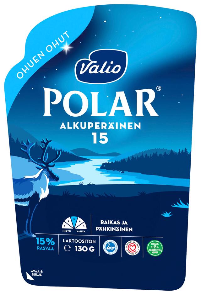 Valio Polar® Alkuperäinen 15 % ohuen ohut e130 g viipale