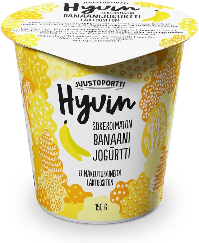 Juustoportti Hyvin sokeroimaton jogurtti 150 g banaani laktoositon