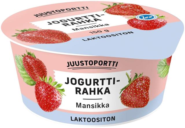 Juustoportti jogurttirahka 150 g mansikka laktoositon