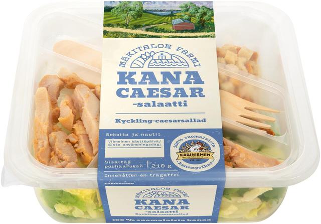 Mäkitalon Farmi Salaattiateria Kana-caesarsalaatti 210g