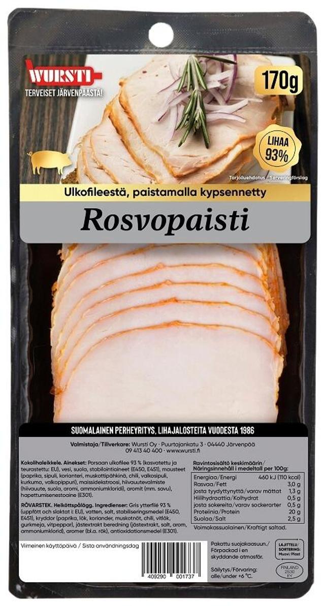 Wursti Rosvopaisti siivutettu 170g