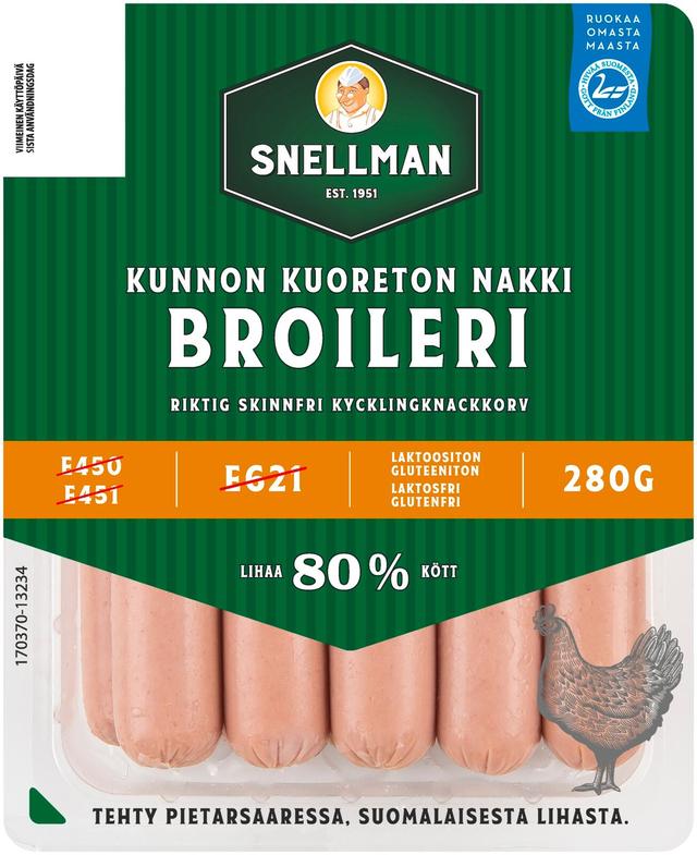 Snellman Kunnon kuoreton broilerinakki 280g