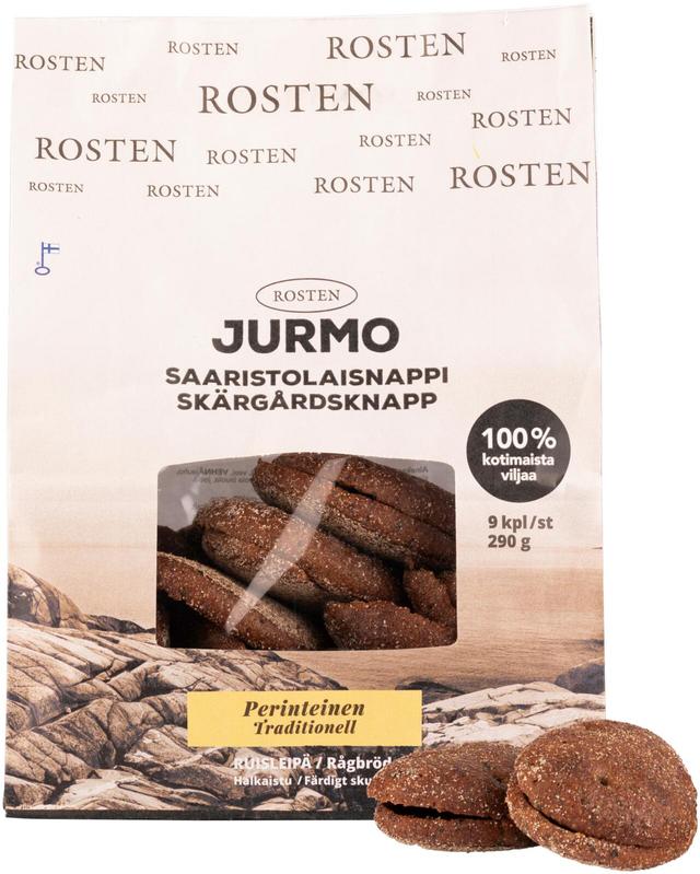 Rosten Jurmo Saaristolaisnappi 9kpl 290g ruispalaleipä