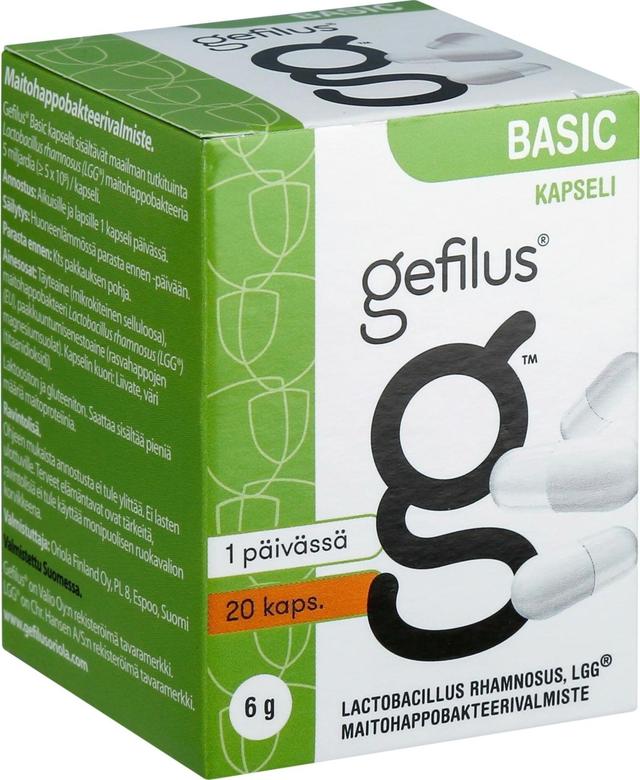 Gefilus Basic kapseli maitohappobakteerivalmiste 20kaps 7g ravintolisä