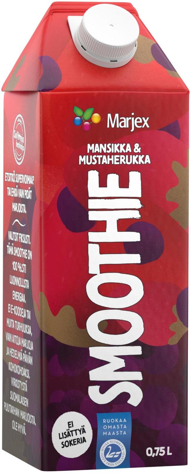 Marjex mansikka-mustaherukka smoothie 0,75l