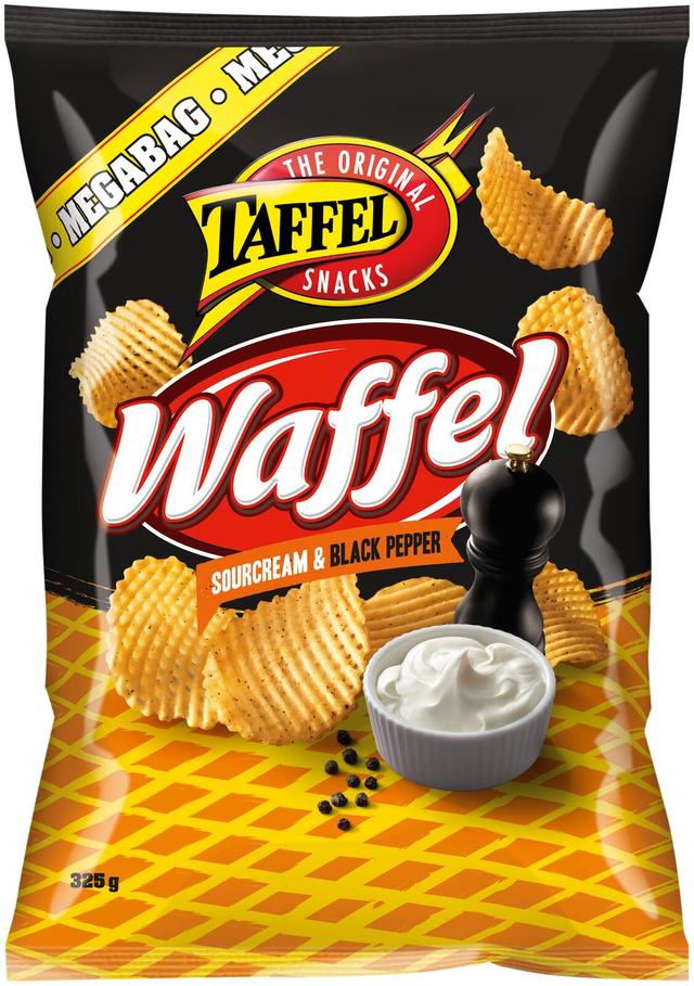 Taffel Waffel sourcream & black pepper maustettu sipsi 325g