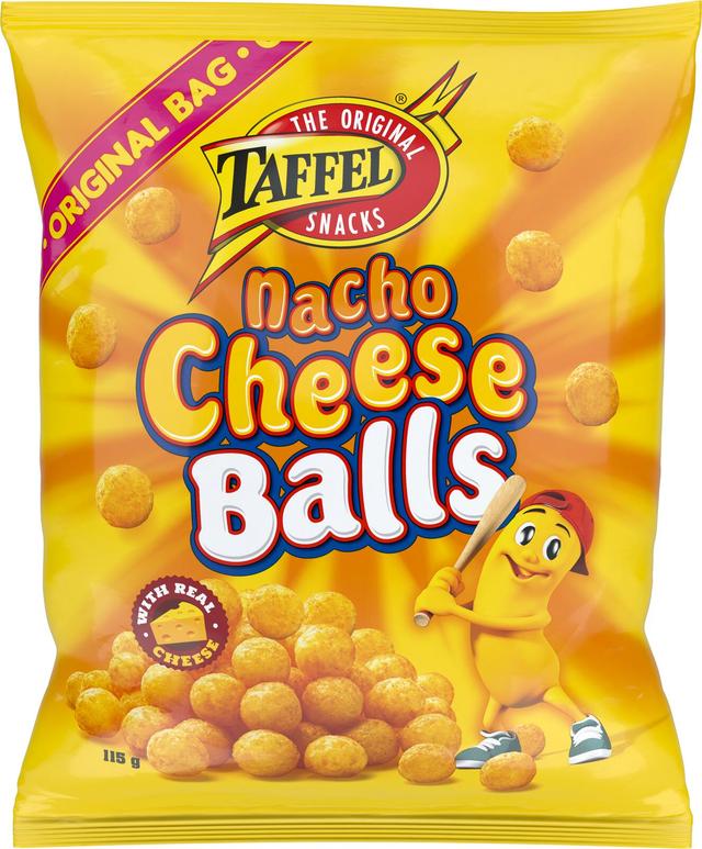 Taffel Nacho Cheese Balls maustettu juustosnacks 115g