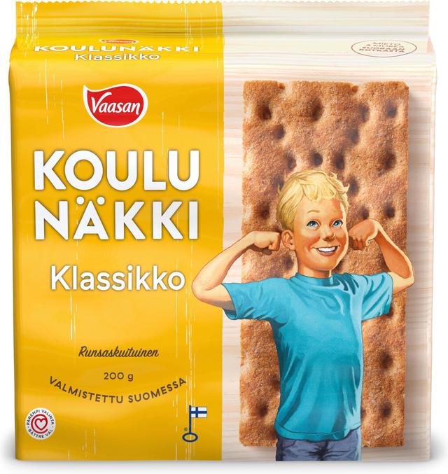 VAASAN KOULUNÄKKI Klassikko 200 g Täysjyväruisnäkkileipä