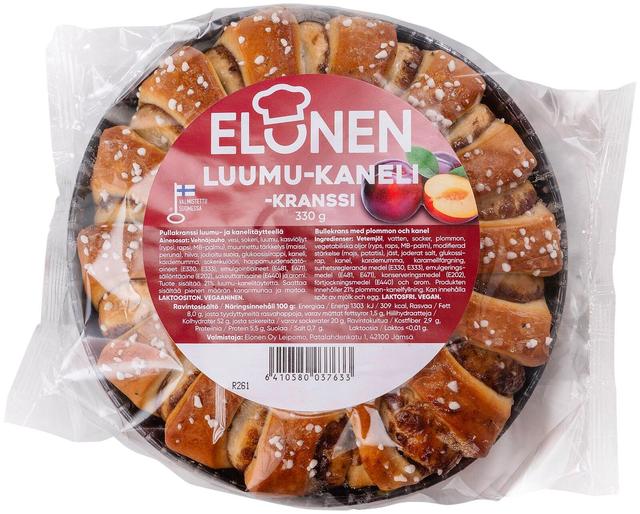 Elonen Luumu-kanelikranssi vege 330g