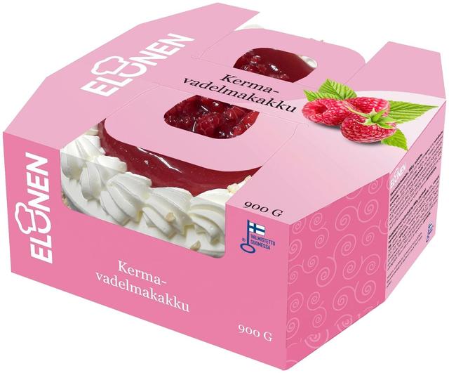 Elonen Kermavadelmakakku 900g