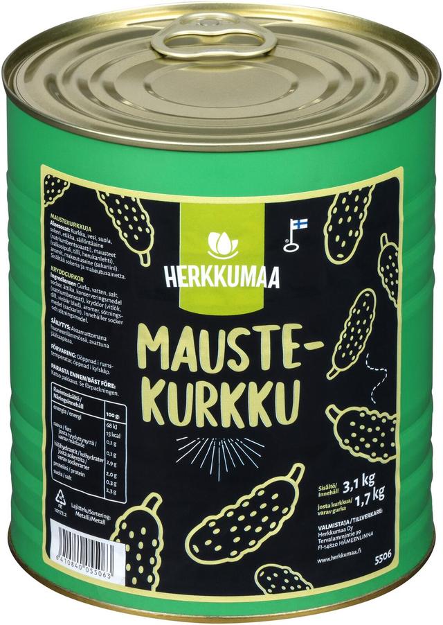 Herkkumaa Maustekurkku 3,1/1,7kg