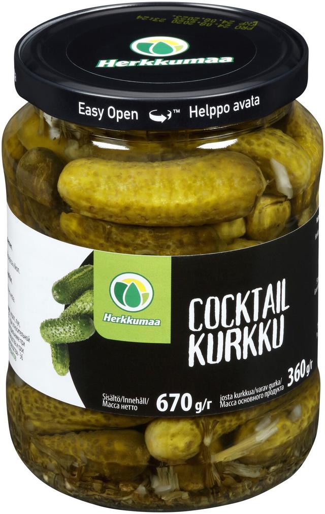 Herkkumaa cocktailkurkku 670/360 g