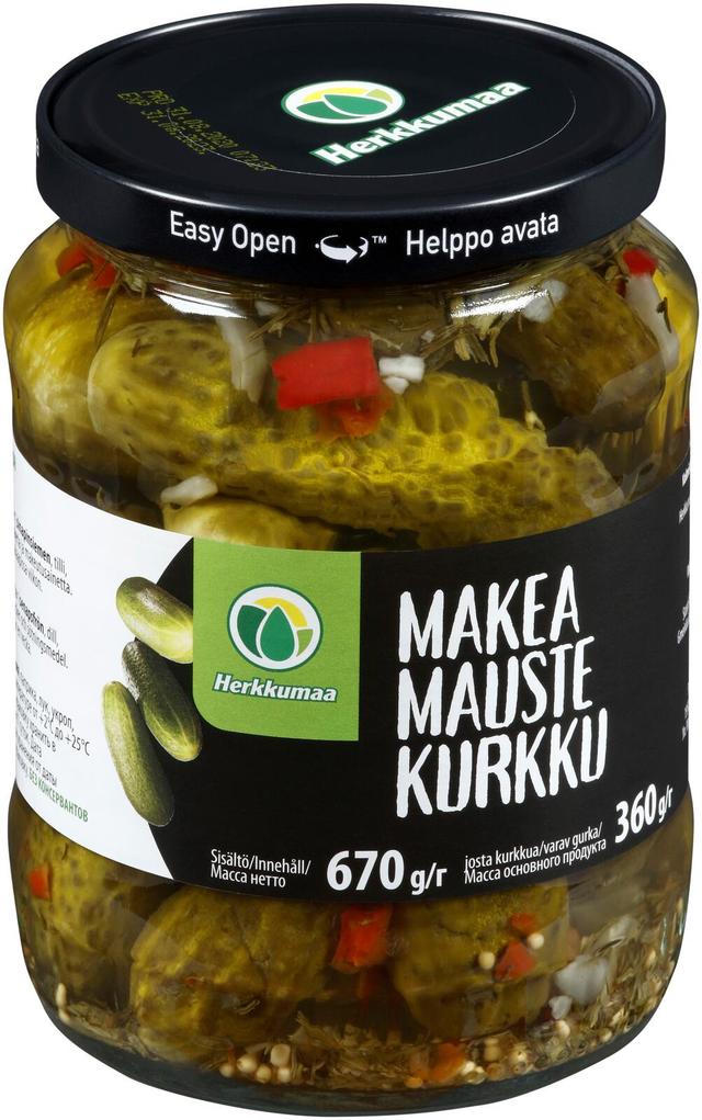 Herkkumaa Makeita maustekurkkuja 670/360 g