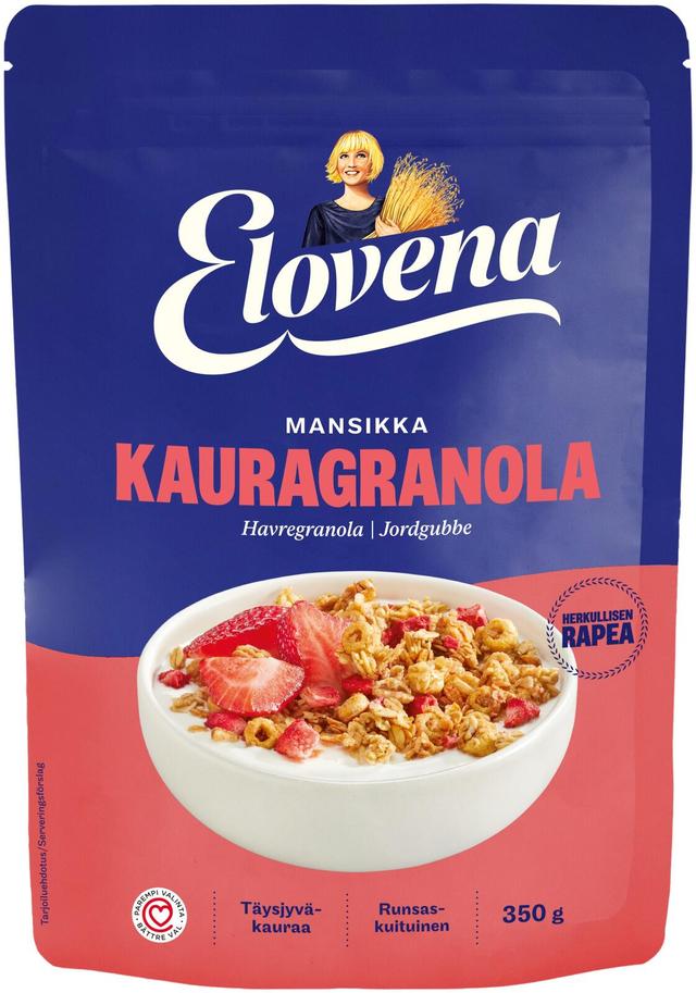 Elovena 350g mansikka kauragranola