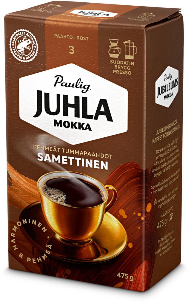 Paulig Juhla Mokka Samettinen kahvi suodatinjauhatus 475g