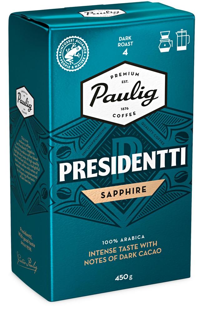 Paulig Presidentti Sapphire kahvi suodatinjauhatus 450g