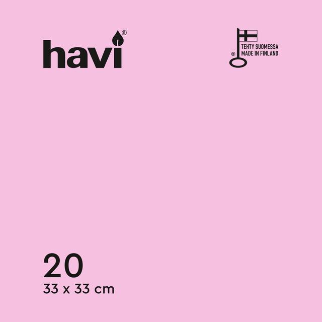 Havi lautasliina tissue vaaleanpunainen 33cm 20kpl