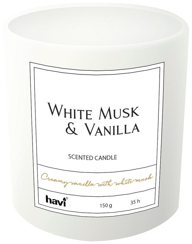 Havi White Musk & Vanilla tuoksukynttilä 1kpl/8x9cm