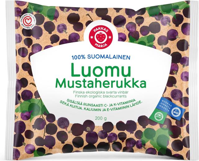 Pakkasmarja 100% suomalainen mustaherukka luomu 200g