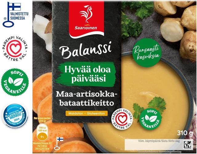 Saarioinen Balanssi Maa-artisokka-bataattikeitto 310g