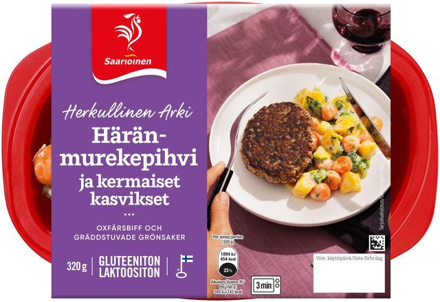 Saarioinen Häränmurekepihvi ja kermaiset kasvikset 320g