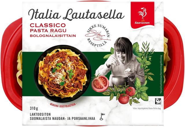 Saarioinen Classico Pasta Ragu bolognalaisittain; jauhelihapasta 310g