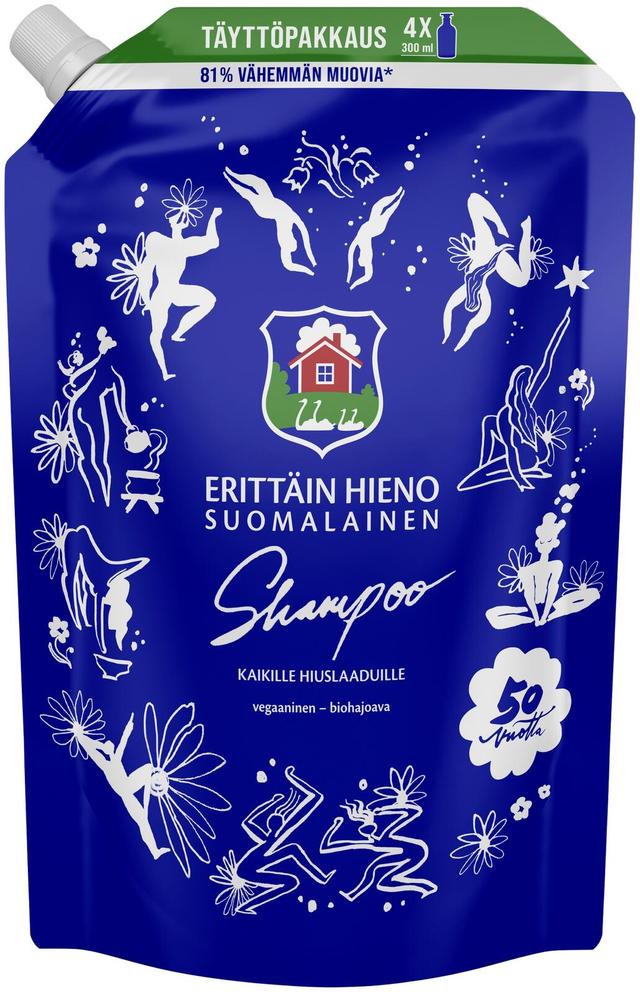 Erittäin Hieno Suomalainen shampoo täyttöpakkaus 1,2l