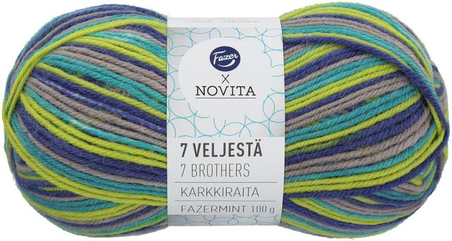 Fazer x Novita Neulelanka 7 Veljestä Karkkiraita Fazermint