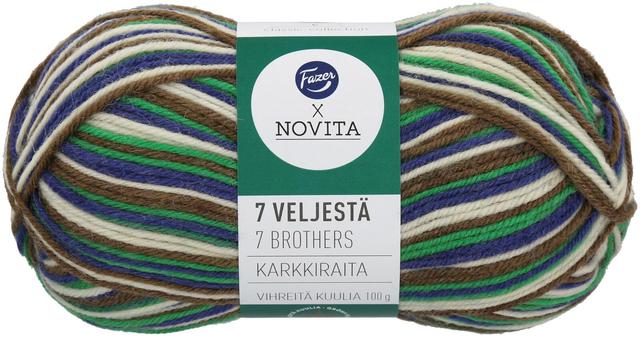 Fazer x Novita Neulelanka 7 Veljestä Karkkiraita Vihreitä kuulia