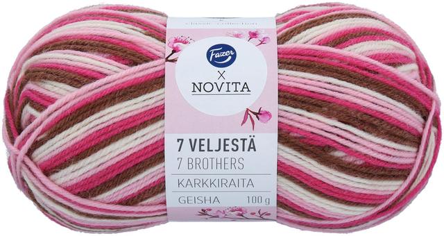 Fazer x Novita Neulelanka 7 Veljestä Karkkiraita Geisha