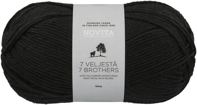 Novita lanka 7 Veljestä 100 g noki 099