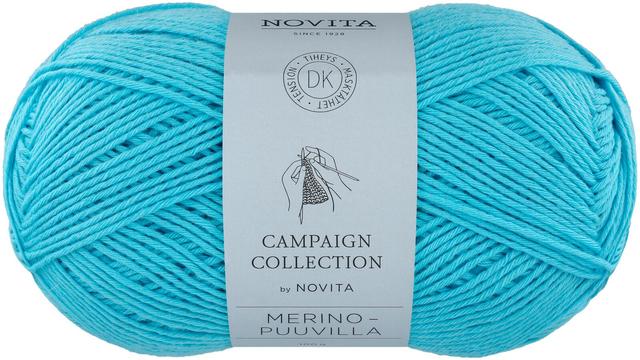 Novita neulelanka merino-puuvilla 100g turkoosi