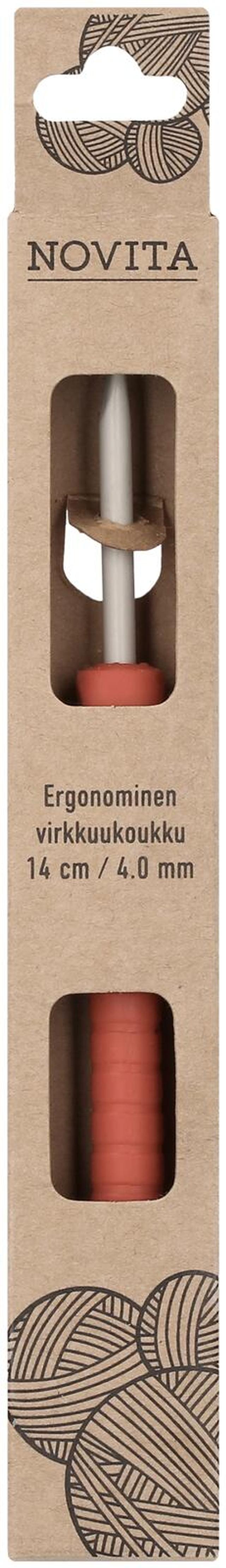 Novita Ergonominen Virkkuukoukku 14 cm 4 mm