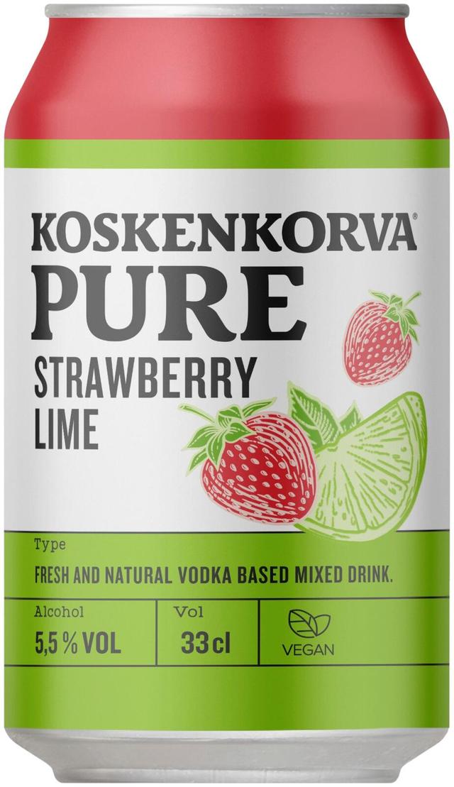 Koskenkorva PURE Strawberry Lime 5,5% 33cl can